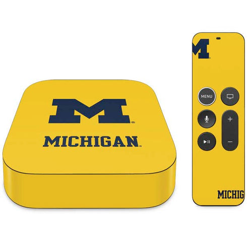 Michigan M Logo Yellow Apple TV 4K Skin
