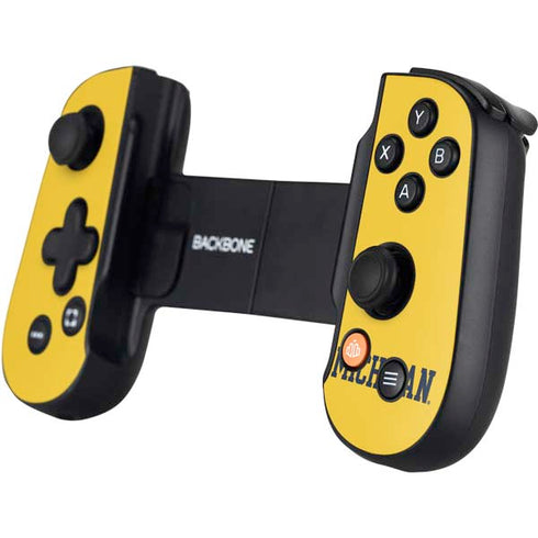 University of Michigan M Logo Yellow Backbone One for iPhone Game Controller Skin