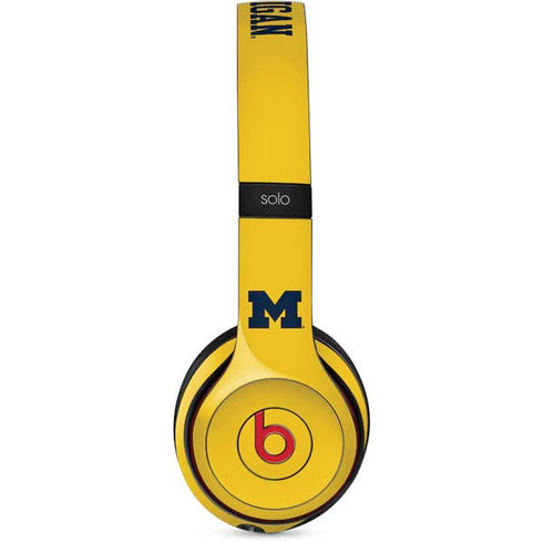 Michigan M Logo Yellow Beats Solo 2 Wireless Skin