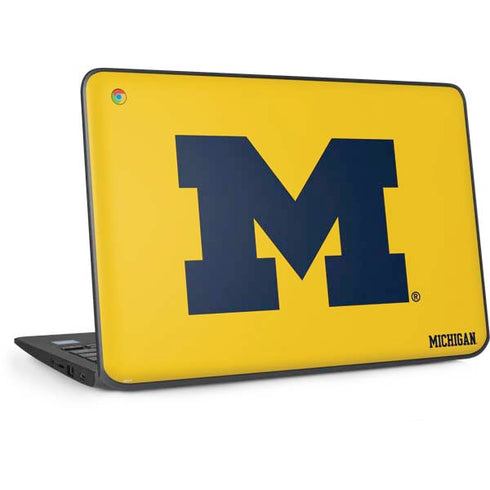 University of Michigan M Logo Yellow HP Chromebook Skin