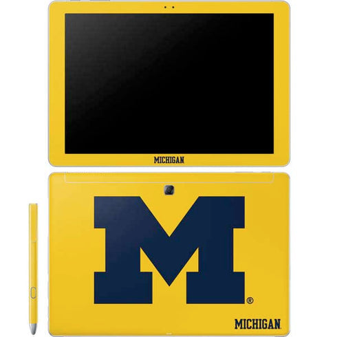 Michigan M Logo Yellow Galaxy Book 12in Skin