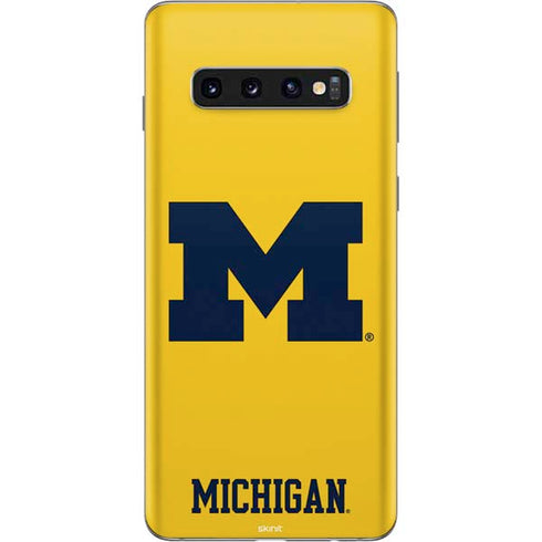 University of Michigan M Logo Yellow Galaxy S10 Skin