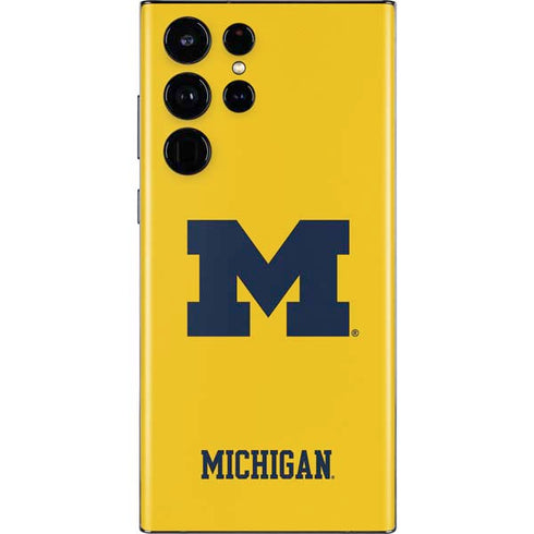 University of Michigan M Logo Yellow Galaxy S22 Ultra Skin