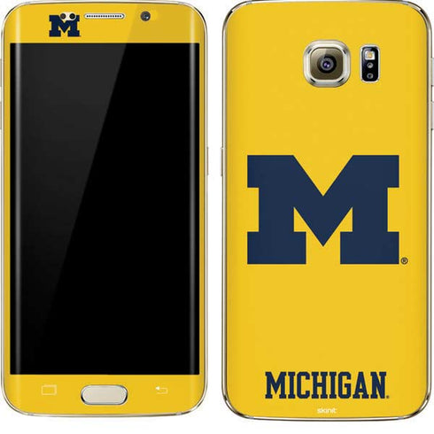 Michigan M Logo Yellow Galaxy S7 Edge Skin