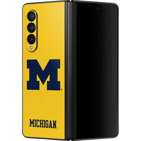 University of Michigan M Logo Yellow Galaxy Z Fold3 5G Skin
