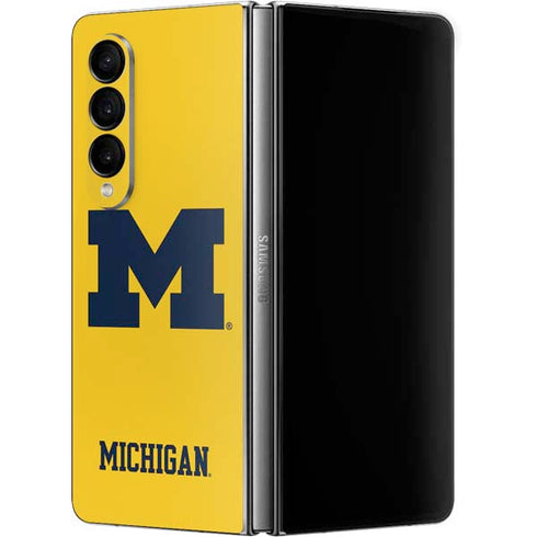 University of Michigan M Logo Yellow Galaxy Z Fold4 5G Skin