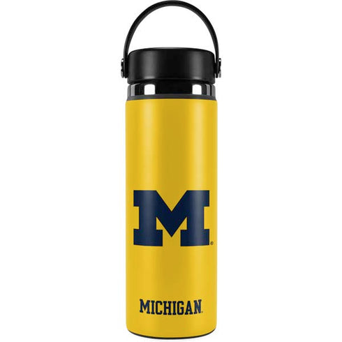 University of Michigan M Logo Yellow Hydro Flask 20oz Wide Mouth Skin