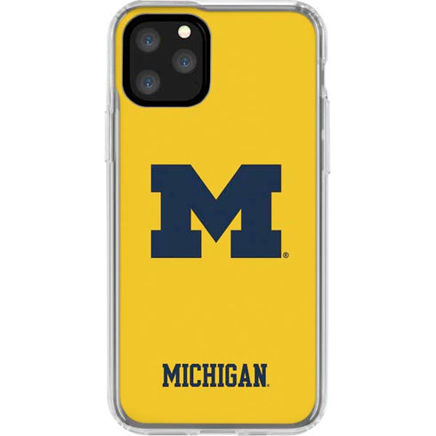 University of Michigan M Logo Yellow iPhone 11 Pro Clear Case