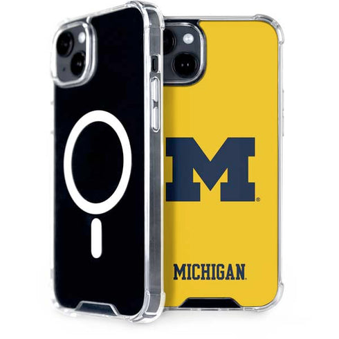 University of Michigan M Logo Yellow iPhone 15 Plus MagSafe Case