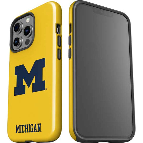 University of Michigan M Logo Yellow iPhone 15 Pro Impact Case