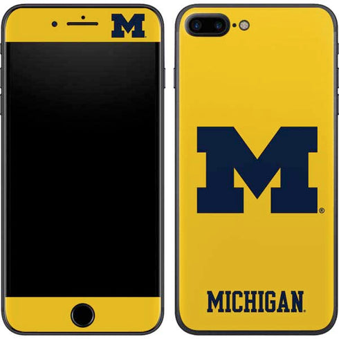 Michigan M Logo Yellow iPhone 8 Plus Skin