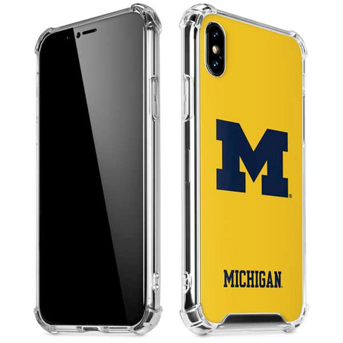 University of Michigan M Logo Yellow iPhone XS Max Clear Case