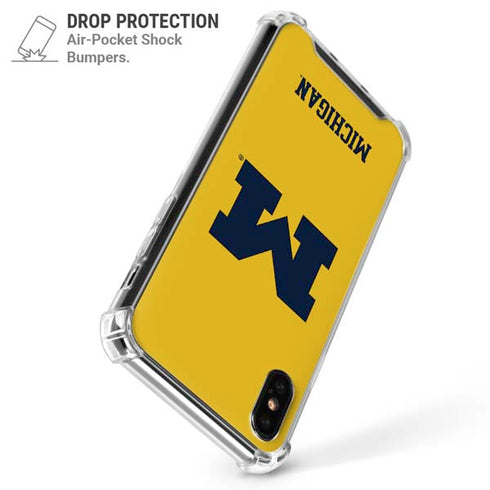 University of Michigan M Logo Yellow iPhone XS Max Clear Case