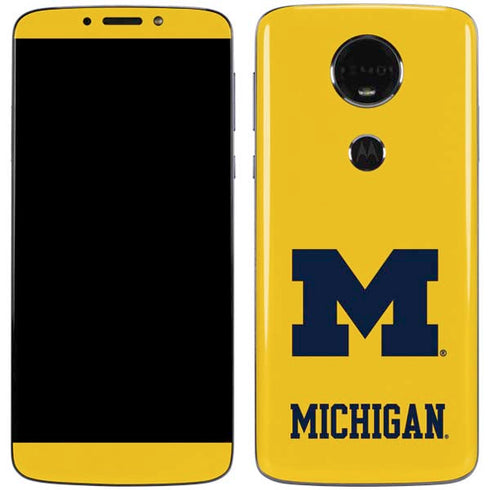University of Michigan M Logo Yellow Moto E5 Plus Skin