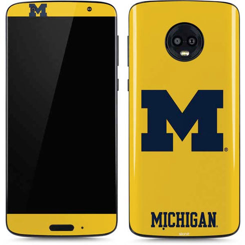 Michigan M Logo Yellow Moto G6 Skin