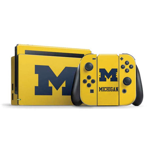Michigan M Logo Yellow Nintendo Switch Bundle Skin