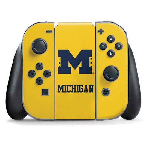 University of Michigan M Logo Yellow Nintendo Switch (2017-2021) Joy-Con Controller Skin