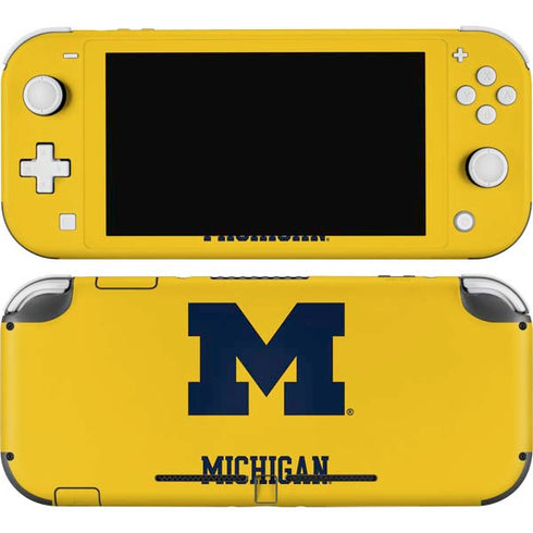 University of Michigan M Logo Yellow Nintendo Switch Lite Skin