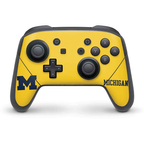 Michigan M Logo Yellow Nintendo Switch Pro Controller Skin