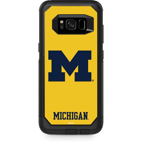 Michigan M Logo Yellow OtterBox Commuter Galaxy S8 Plus Skin