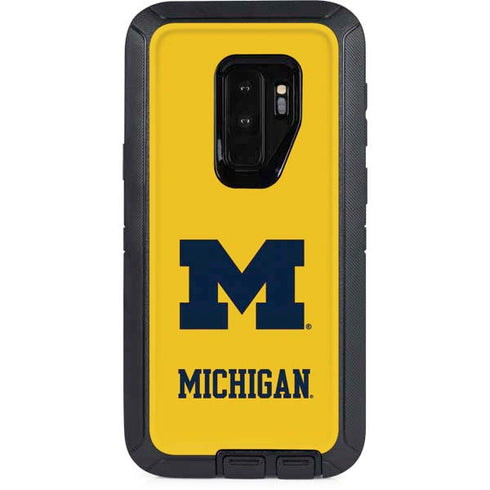 Michigan M Logo Yellow OtterBox Defender Galaxy S9 Plus Skin