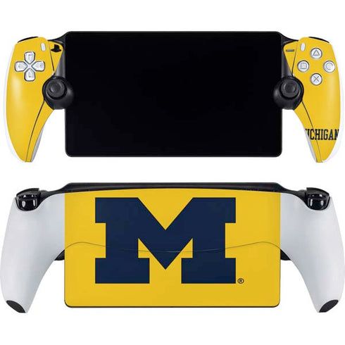 University of Michigan M Logo Yellow PlayStation Portal Remote Player Skin