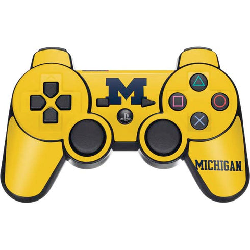Michigan M Logo Yellow PS3 Dual Shock wireless controller Skin