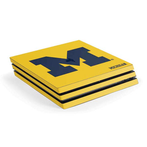 Michigan M Logo Yellow PS4 Pro Console Skin