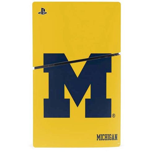 University of Michigan M Logo Yellow PS5 Slim Digital Edition Console Skin