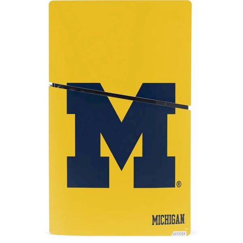 University of Michigan M Logo Yellow PS5 Slim Digital Edition Console Skin