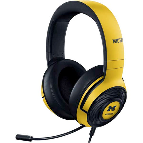University of Michigan M Logo Yellow Razer Kraken X Skin