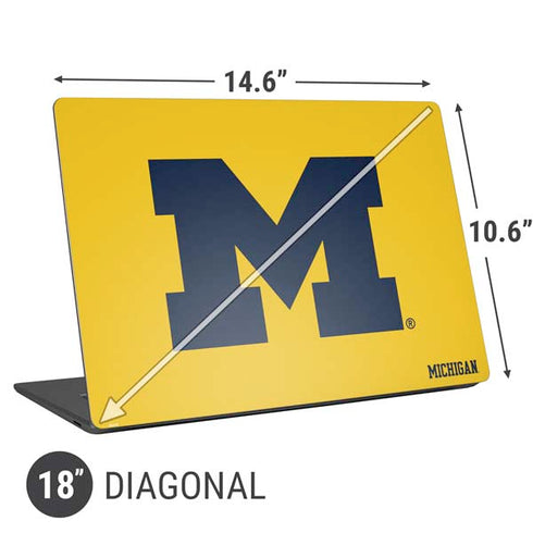 University of Michigan M Logo Yellow Universal Laptop 18in (14.6 x 10.6in) Skin