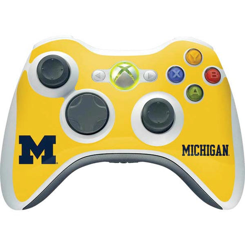 Michigan M Logo Yellow Xbox 360 Wireless Controller Skin