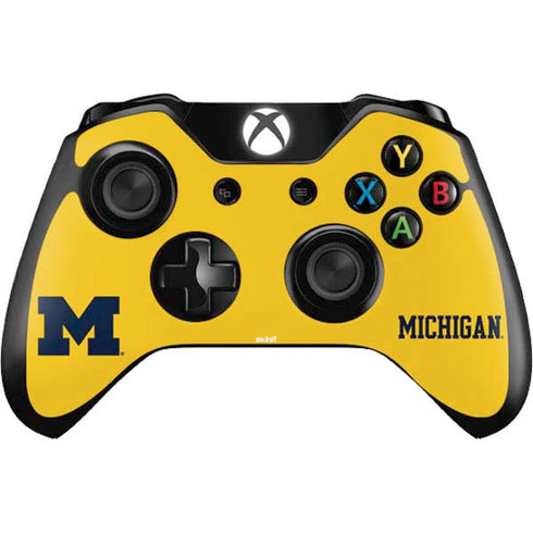 Michigan M Logo Yellow Xbox One Controller Skin