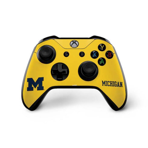 Michigan M Logo Yellow Xbox One X Controller Skin