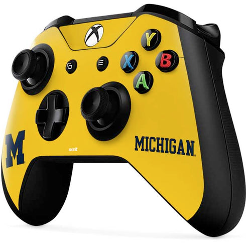 Michigan M Logo Yellow Xbox One X Controller Skin