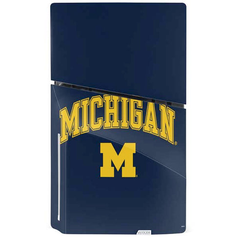 University of Michigan M PS5 Slim Disk Console Skin