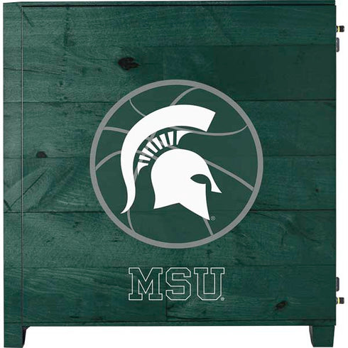 Michigan State University Basketball Courtside Corsair 4000D Tempered Glass Mid-Tower ATX Case Skin