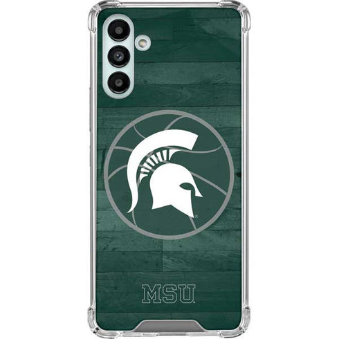 Michigan State University Basketball Courtside Galaxy A13 5G Clear Case