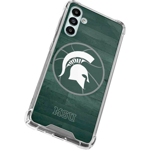Michigan State University Basketball Courtside Galaxy A13 5G Clear Case