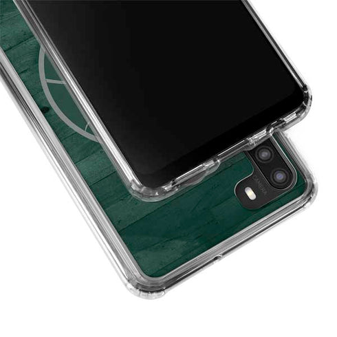 Michigan State University Basketball Courtside Galaxy A21 Clear Case