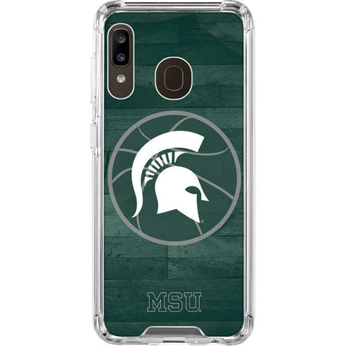 Michigan State University Basketball Courtside Galaxy A30 Clear Case
