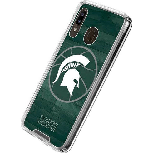 Michigan State University Basketball Courtside Galaxy A30 Clear Case