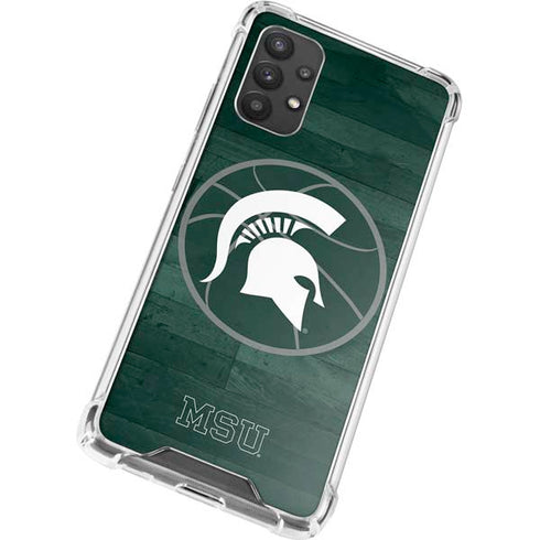 Michigan State University Basketball Courtside Galaxy A32 5G Clear Case
