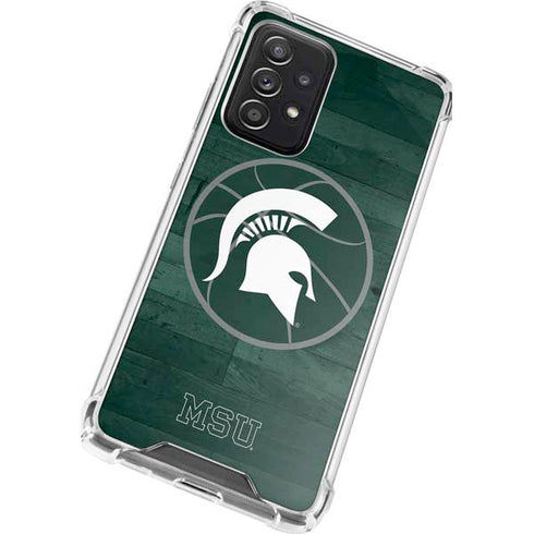 Michigan State University Basketball Courtside Galaxy A52 5G Clear Case
