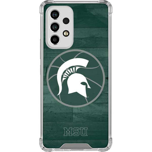 Michigan State University Basketball Courtside Galaxy A53 5G Clear Case