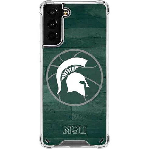 Michigan State University Basketball Courtside Galaxy S21 Plus 5G Clear Case