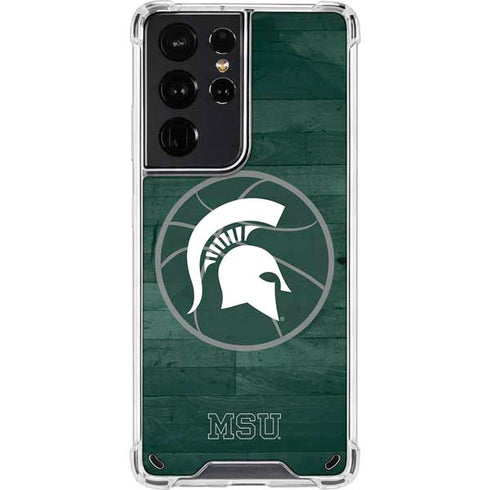 Michigan State University Basketball Courtside Galaxy S21 Ultra 5G Clear Case