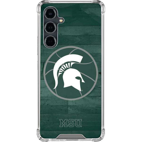 Michigan State University Basketball Courtside Galaxy S23 FE Clear Case