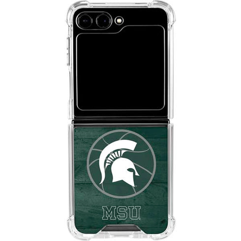 Michigan State University Basketball Courtside Galaxy Z Flip5 5G Clear Case